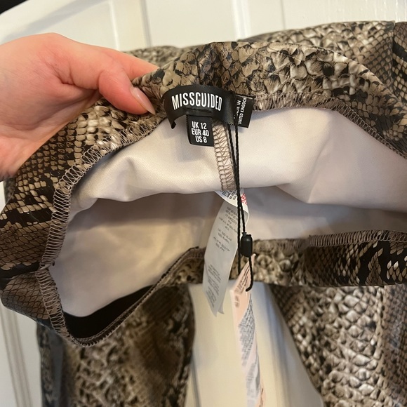 Faux Leather Snake Print Split Flare Pants & bralette - Picture 6 of 8